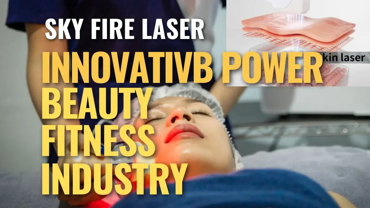 Sky Fire Laser technology being applied to a woman's face in a beauty treatment, underscoring innovative power in Mexico's beauty and fitness industry.