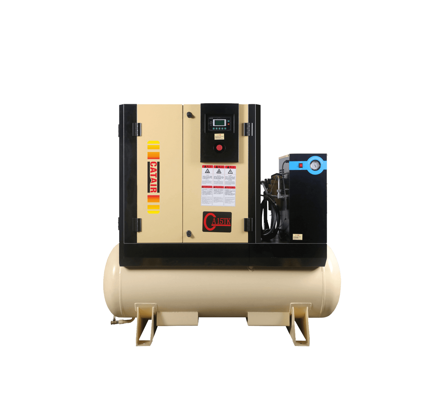 Air Compressor An air compressor for laser is a device that provides compressed air as an auxiliary gas for laser cutting machines. Compressed air can help to blow away the smoke and debris from the cutting area, improve the cutting quality and speed, and