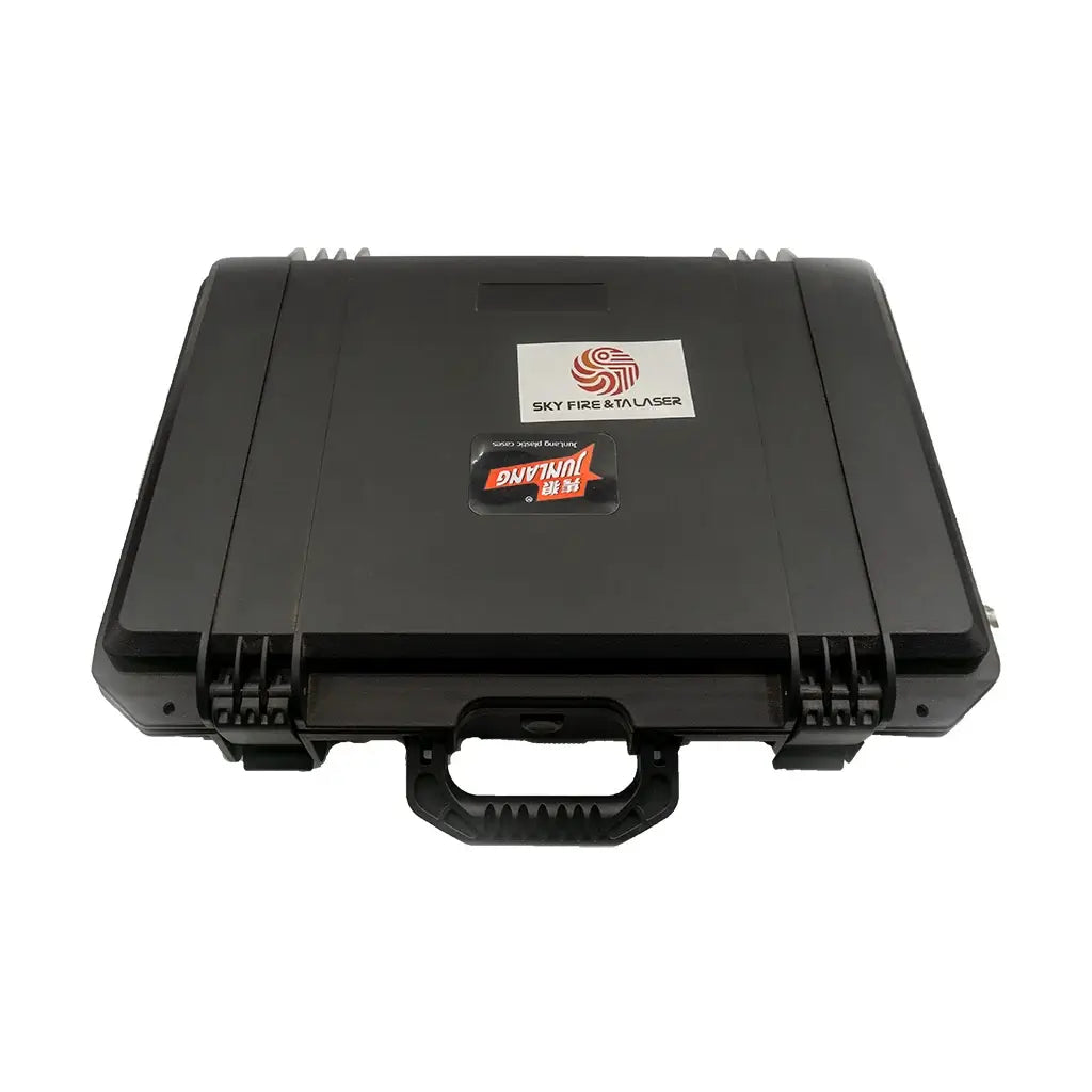 Black carrying case for comprehensive laser cleaning kit, designed for precision equipment maintenance and optimal performance.