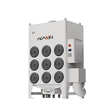 Dust collector and welding fume extractor HXHJ-JG series with energy-saving, CE certified design and advanced control panel.