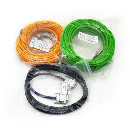 Assorted Ethernet cables in orange, green, and black colors wrapped in packaging, suitable for networking and connection needs.