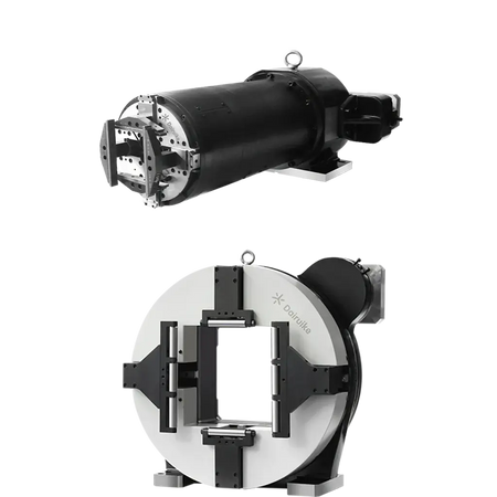 DAIRUIKE Pneumatic Double-Chuck System for Laser Pipe Cutting, featuring high-precision clamps for 8-680mm diameter pipes.