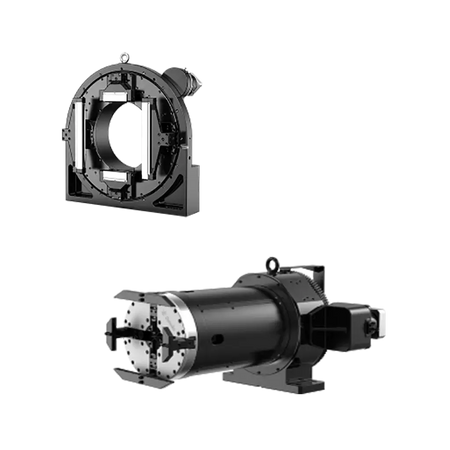 Dairuike pneumatic double-chuck system for laser pipe cutting, suitable for 8-680mm diameter pipes, showcasing high precision and efficiency.