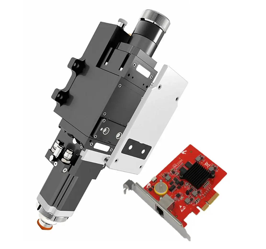 Smart Laser Cutting Head BOCI-BLT310 with sensors for real-time monitoring and quick diagnostics, ideal for small to medium power applications.
