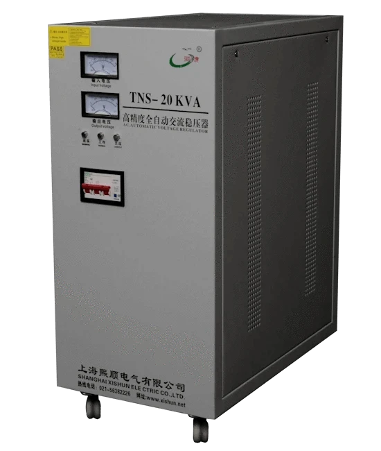Three-Phase High-Precision Full-Automatic AC Power Stabilizers|SF-TNS SeriesTNS Three-Phase Stabilizers: Precision, compact design for critical applications. Ensures stable voltage in fluctuating power grids, with safety features.