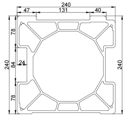 Aluminum Gantry Crossbeam for Fiber Laser Cutting Machines design diagram with dimensions.