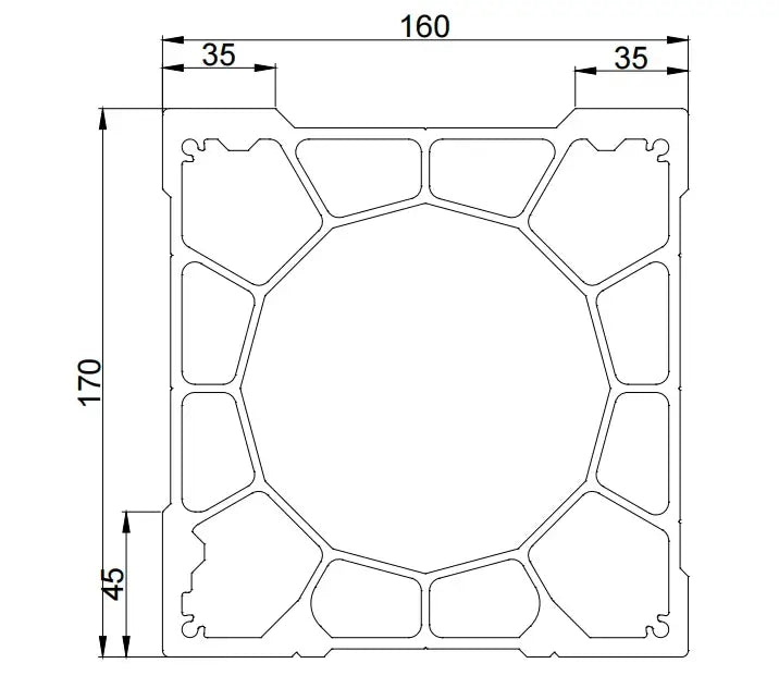 Aluminum Gantry Crossbeam for Fiber Laser Cutting Machines detailed design and dimensions