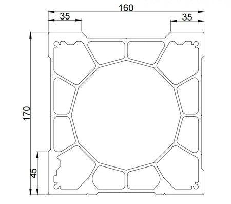 Aluminum Gantry Crossbeam for Fiber Laser Cutting Machines detailed design and dimensions