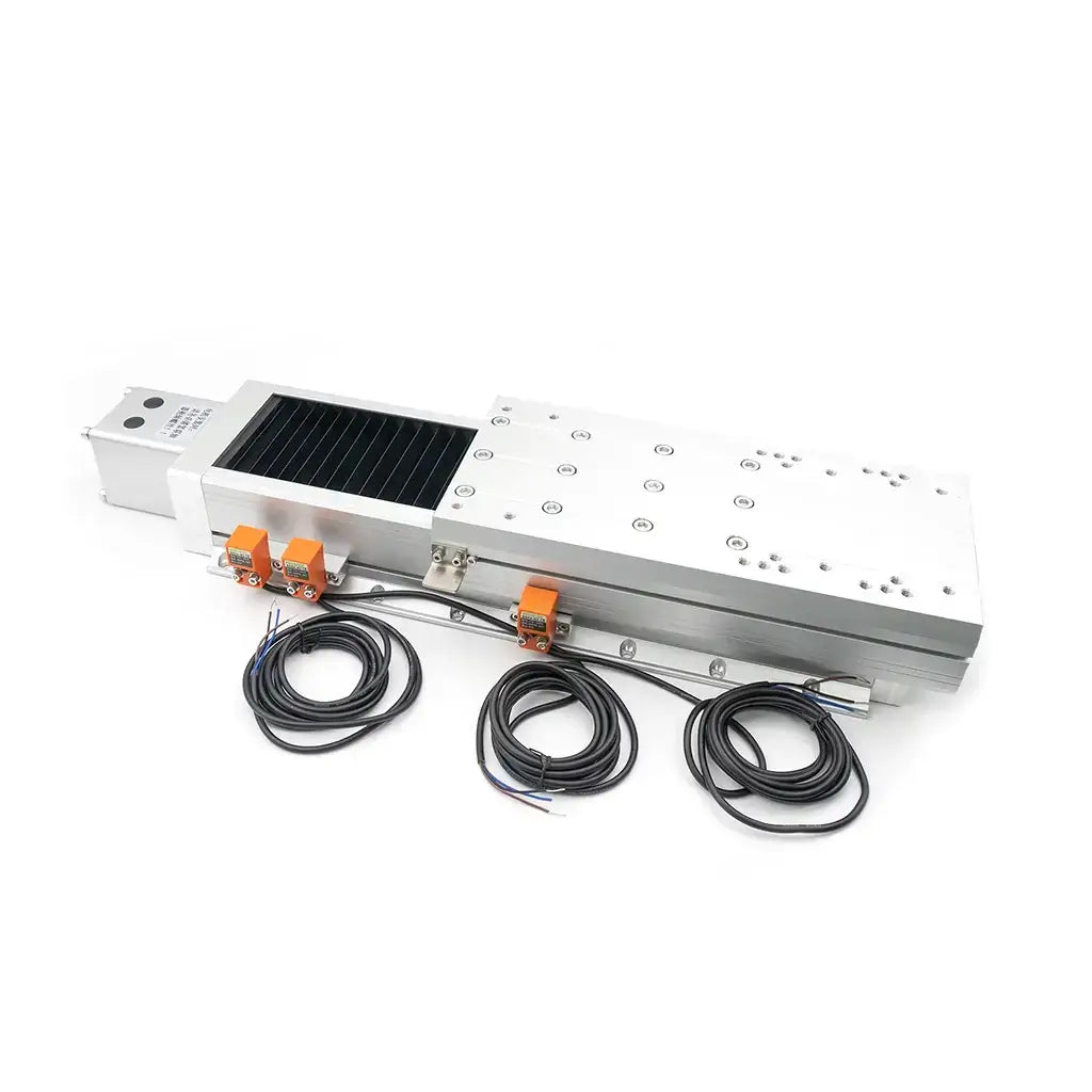 Z-axis slide table for DIY fiber laser cutter with height adjustment and precise control, shown with wiring and connectors.