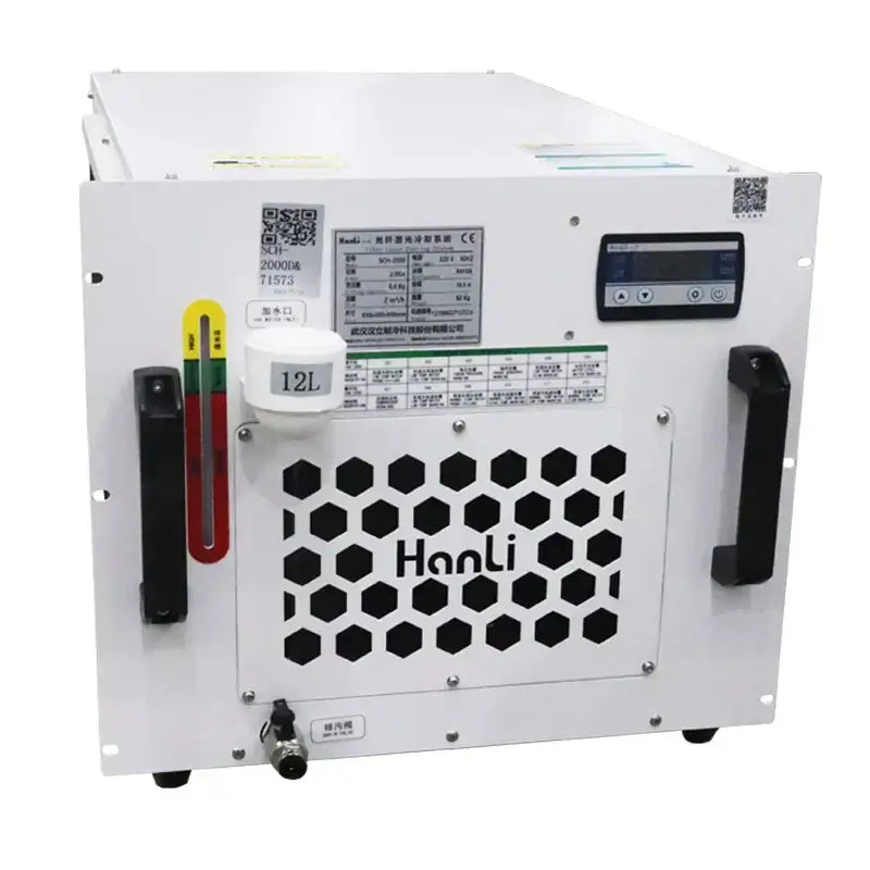 Hanli SCH Series Built-in Chiller displaying dual cooling circuit features for laser welding applications.