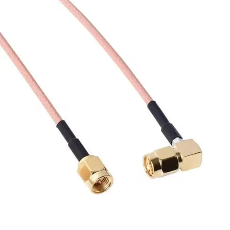 RF coaxial cable with gold-plated connectors for high-frequency signal transmission