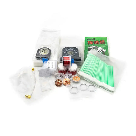 Laser consumables package for DIY fiber laser cutters, including nozzles, protection lenses, and other essential components.