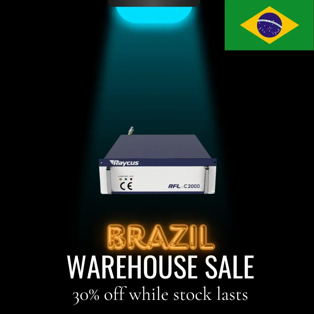 Used Raycus RFL C2000 laser source on sale in Brazil, 30% off while stock lasts. Ideal for cutting and welding tasks.